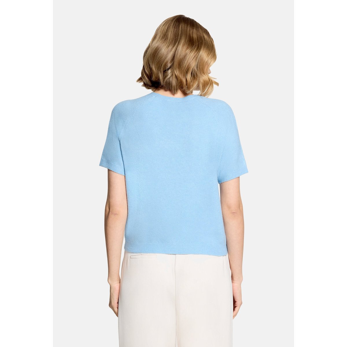 Pull-over en maille à encolure ronde soft sky, VERA MONT