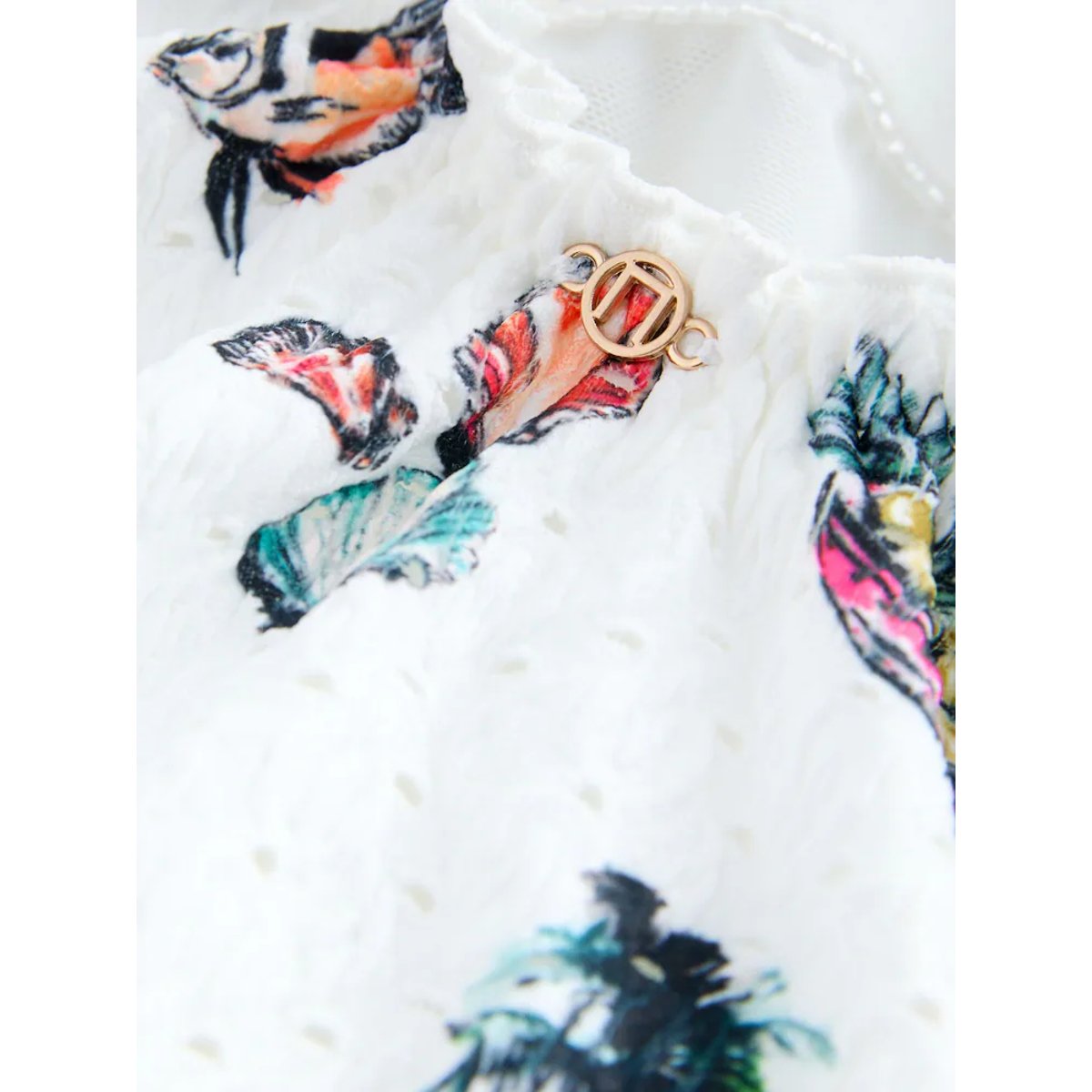 Maillot de bain gainant pigeonnant broderie blanche conversationnelle, NEXT