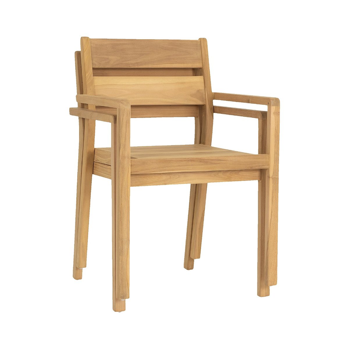Lot de 2 chaises de jardin en teck massif CALVIA naturel clair, HABITAT