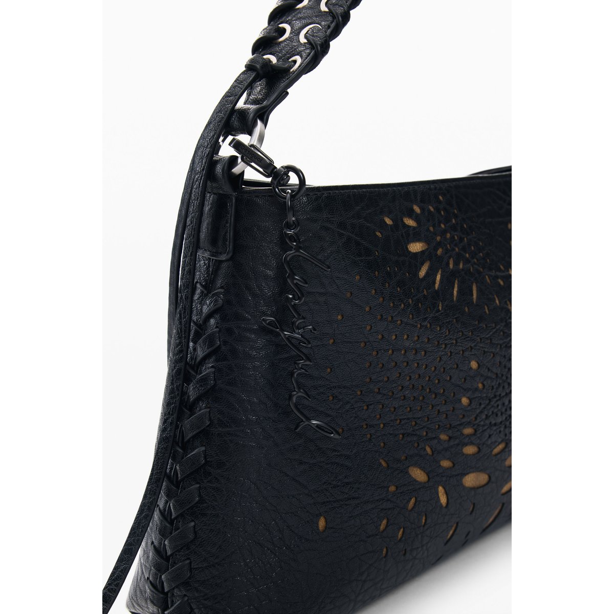Sac épaule moyen ajouré noir, DESIGUAL