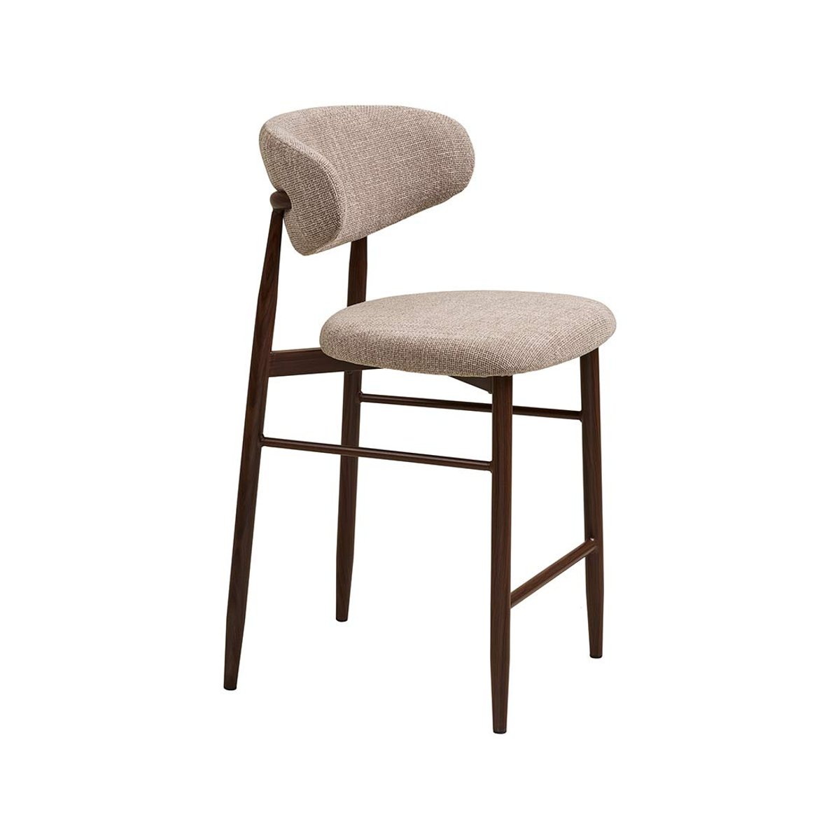 Lot de 2 tabourets en tissu texturé, EDDIE marron / beige, BEST MOBILIER