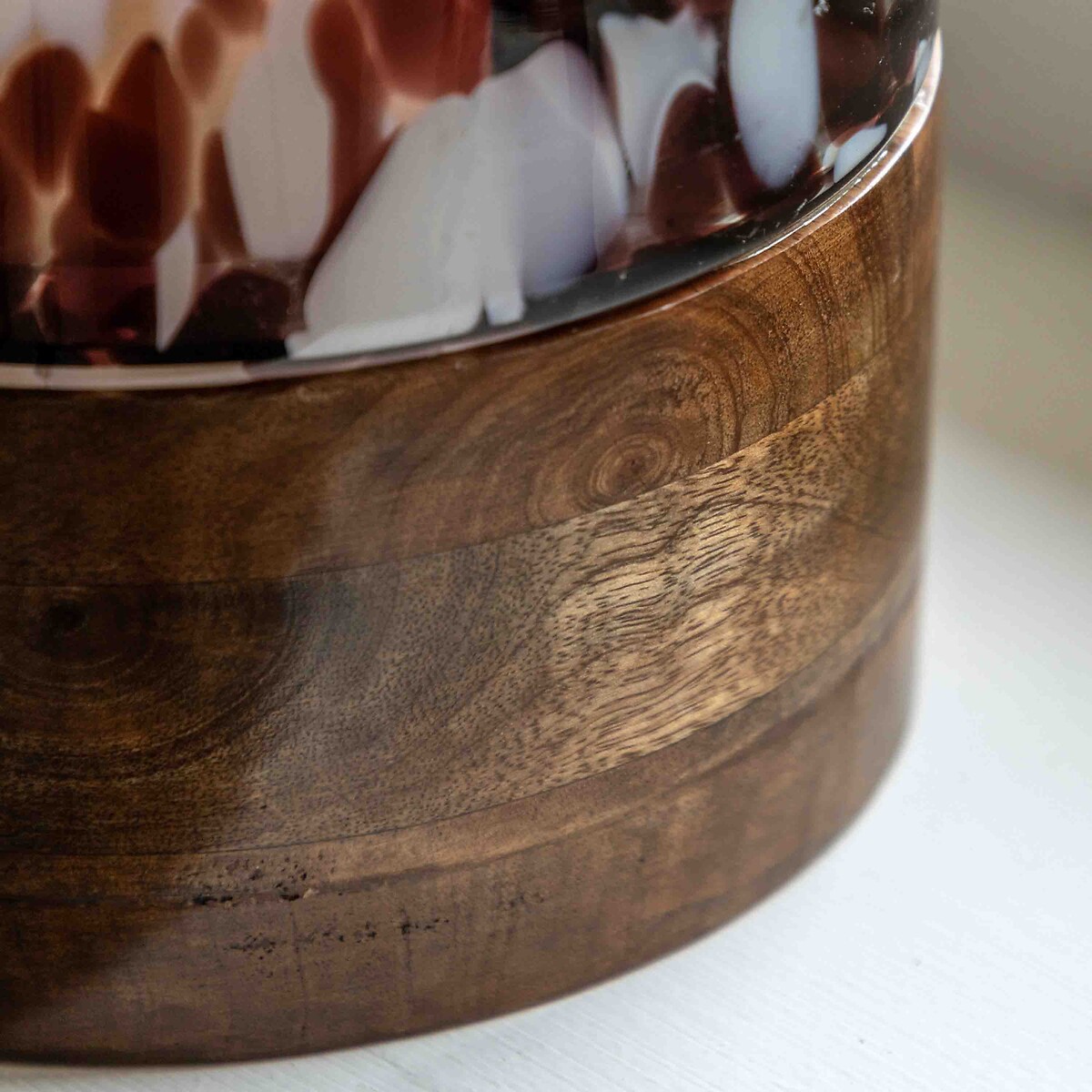 Confetti Glass Hurricane Candle Holder walnut, ÉDITÉ