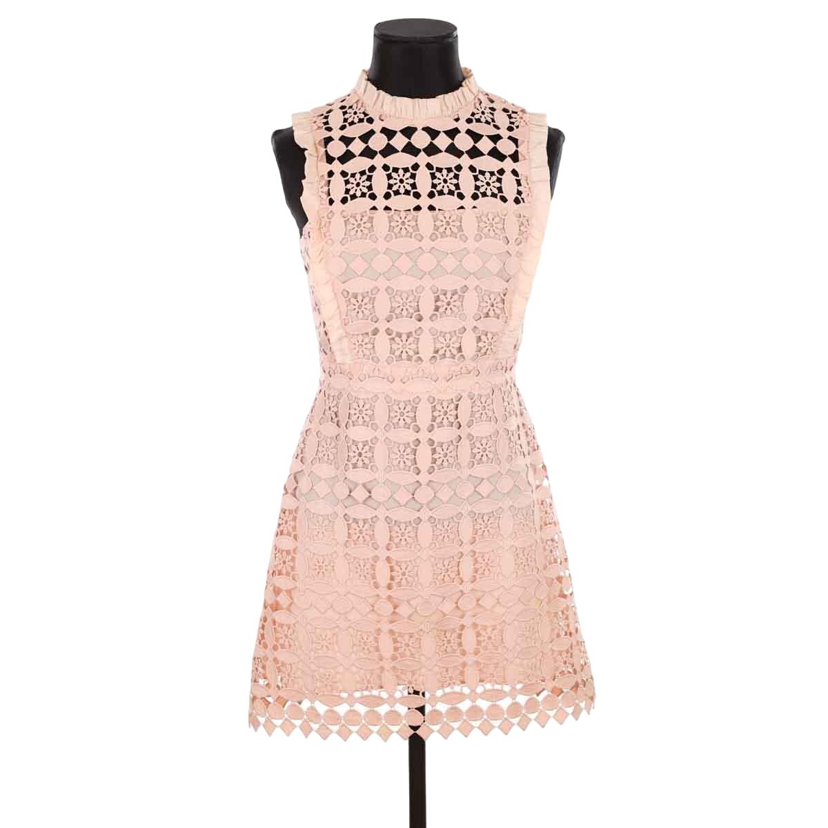 Robe en dentelle tres bon etat rose Sandro La Redoute