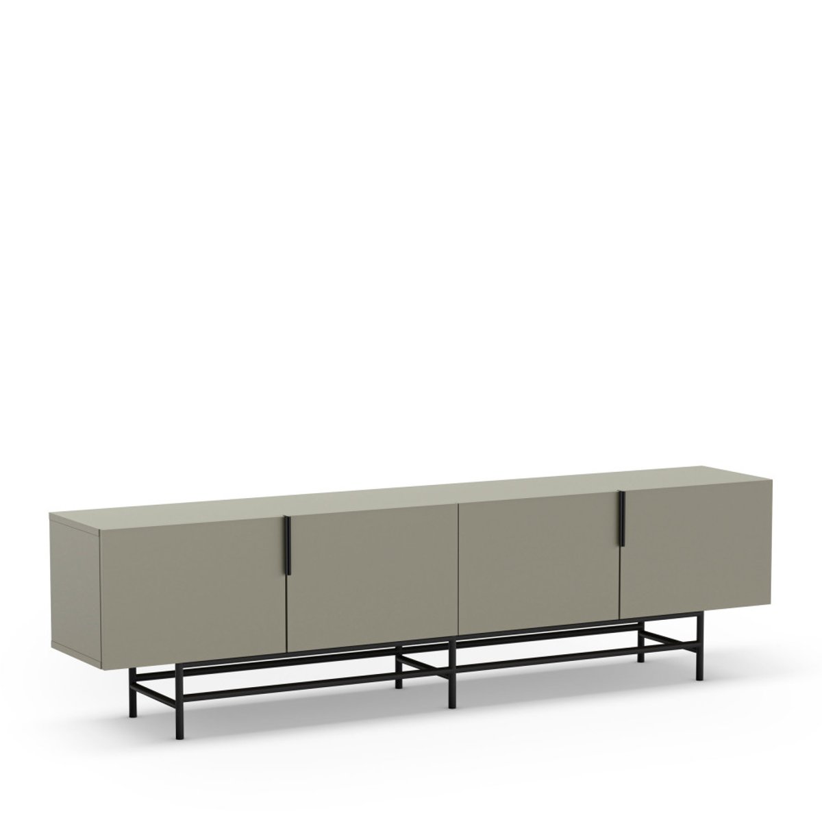 Meuble TV 4 portes en bois et métal L200cm- VINTARA vert amande, DRAWER