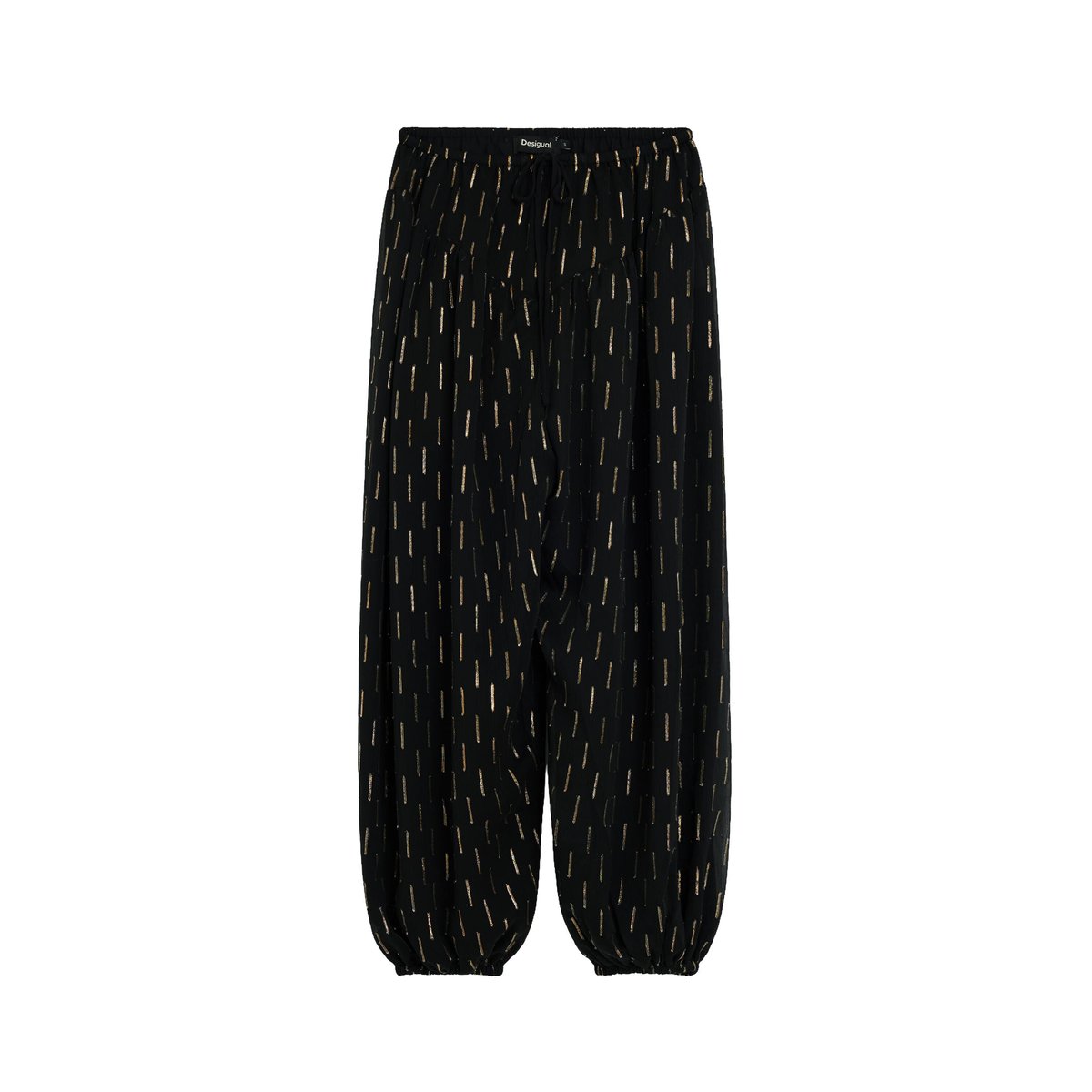 pantalon balloon à détails métallisés noir, DESIGUAL