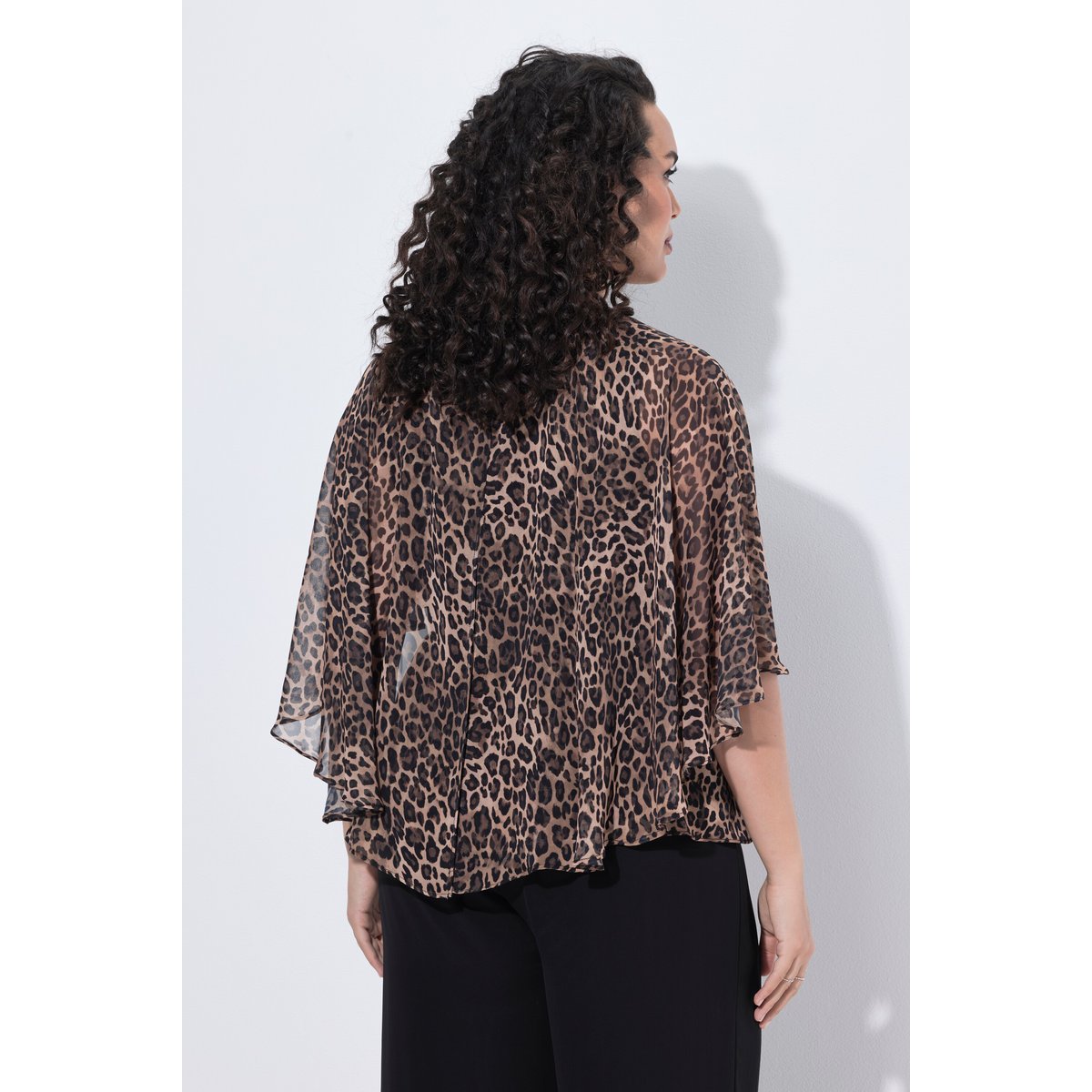 Blouse en mousseline motif léopard champagne clair, ULLA POPKEN
