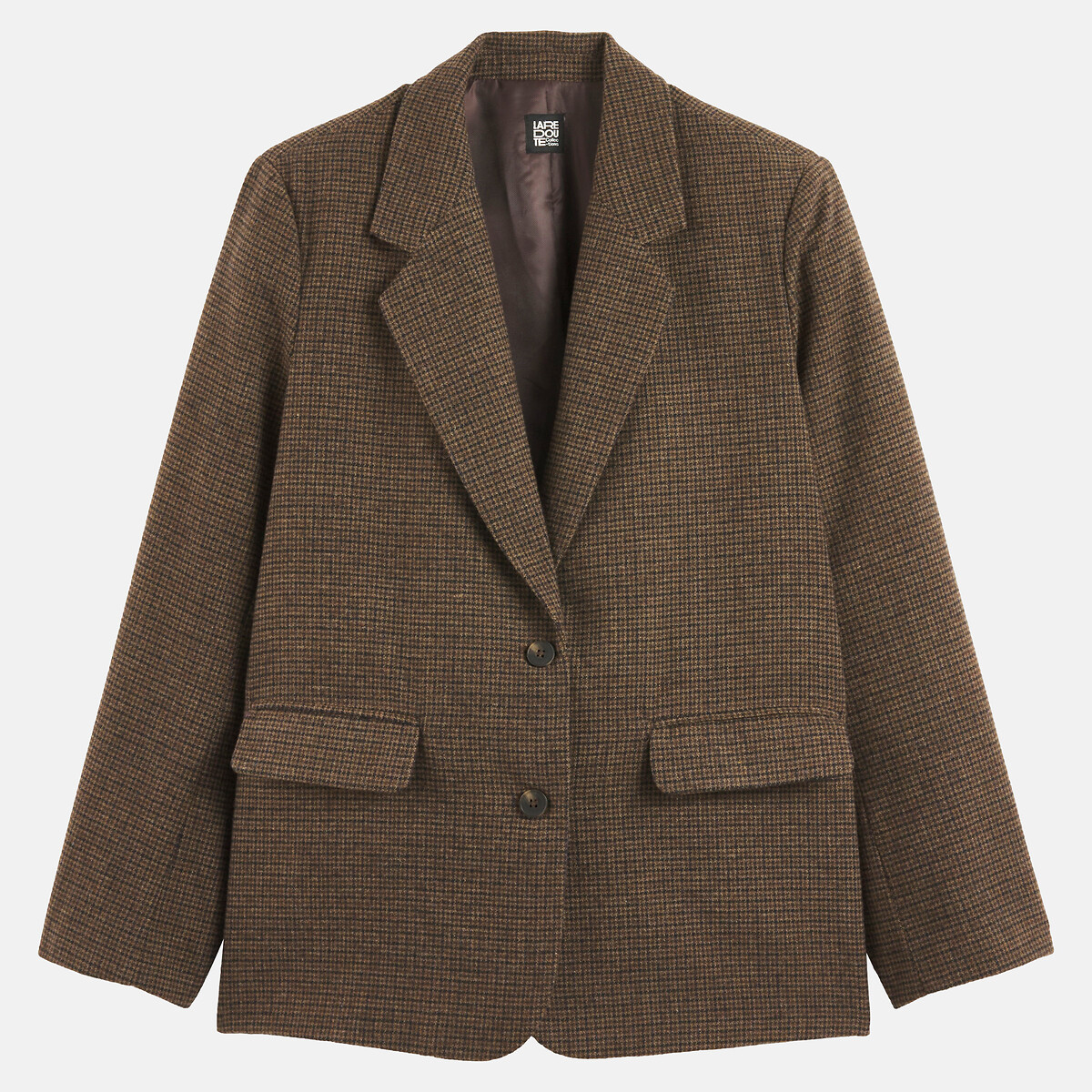 Gerader Blazer mit Karomuster braun kariert, LA REDOUTE COLLECTIONS