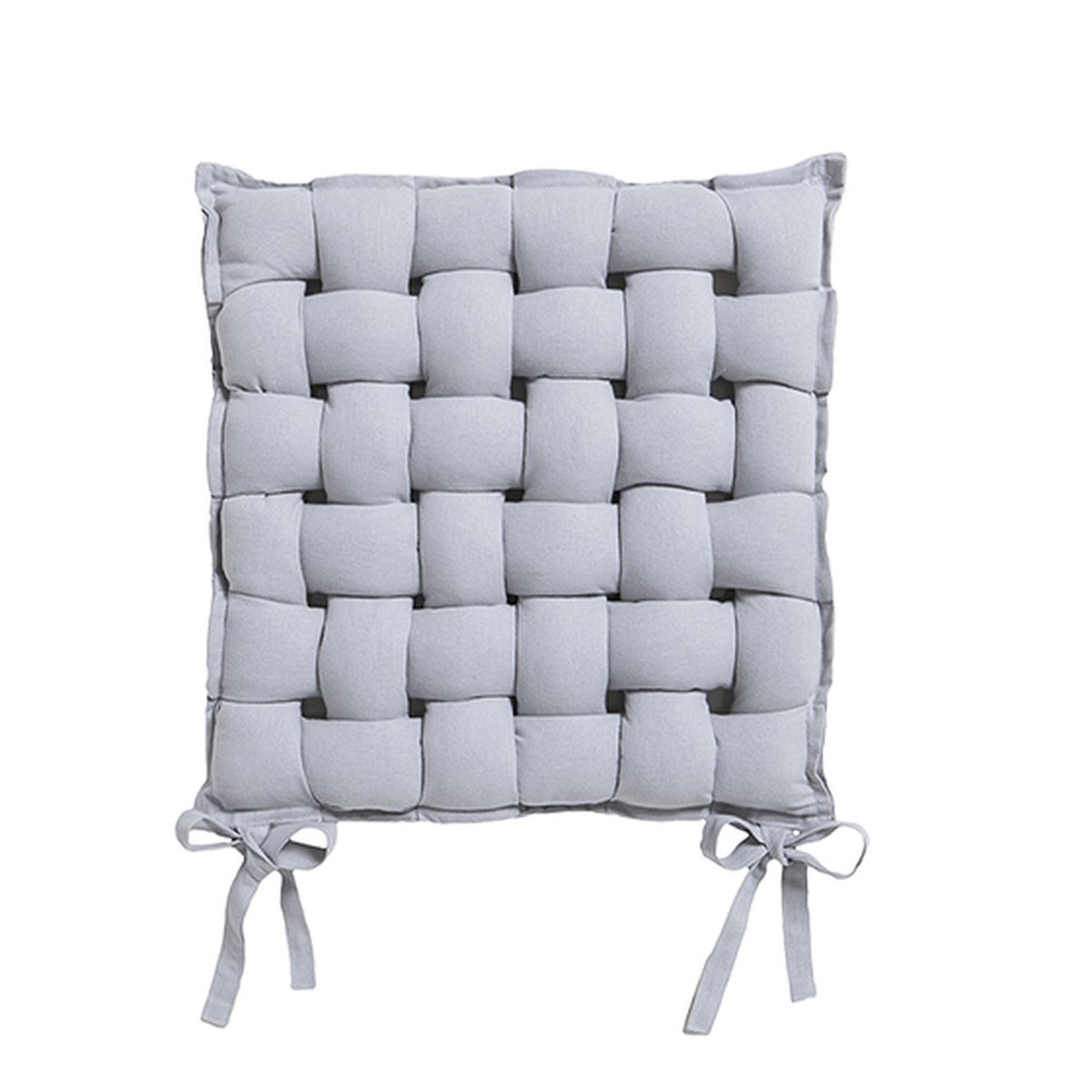 Lot de 2 galettes de chaise tressées gris, TOILINUX