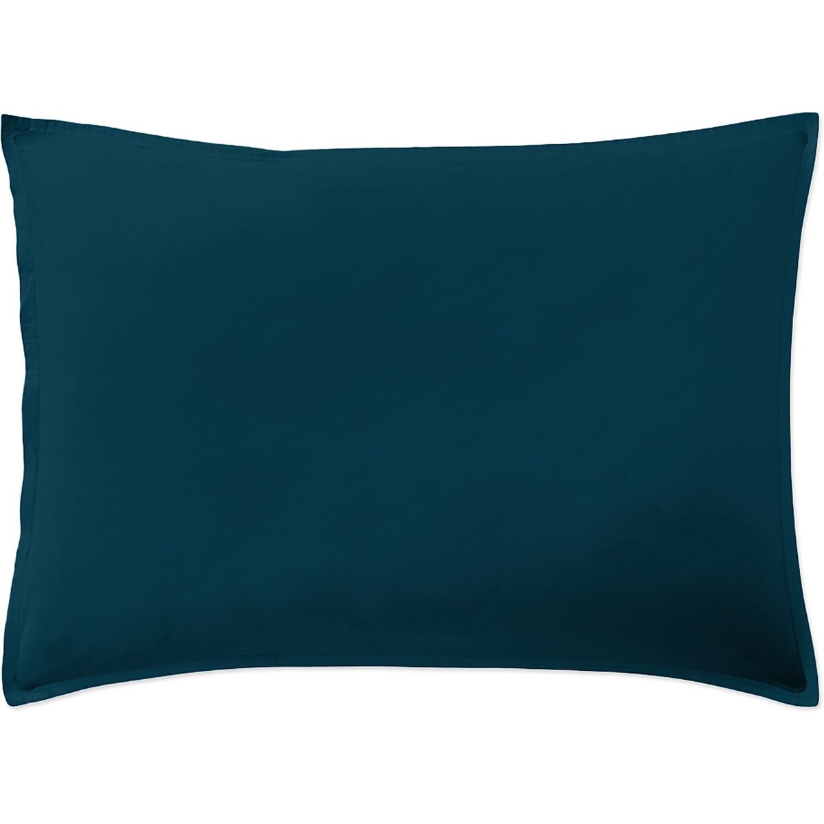 Taie d'oreiller en percale de coton lavé unie, ELEGANCE bleu impérial, BATON ROUGE