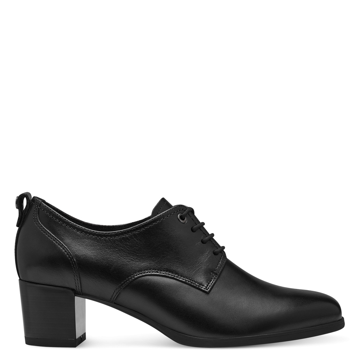 Derbies richelieu à talon, cuir noir, TAMARIS
