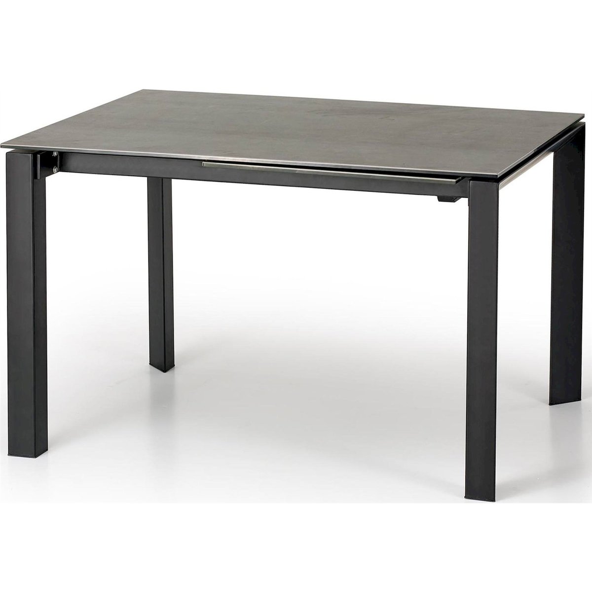 Table extensible céramique collection BIVIELY gris graphite et noir, RECOLLECTION
