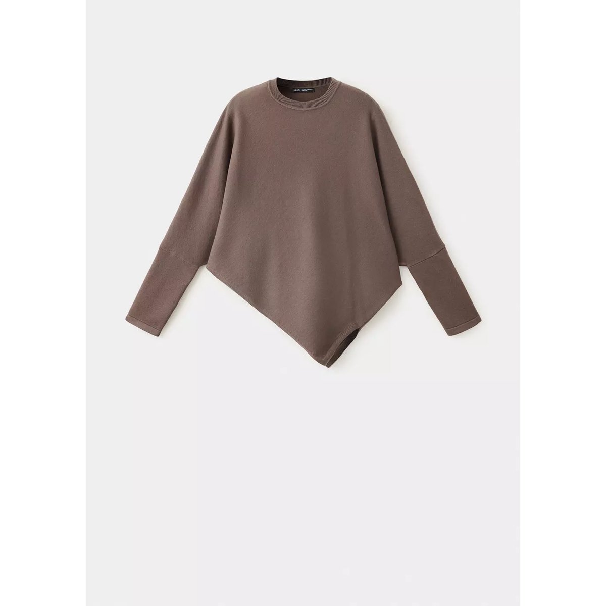 Pull-over base asymétrique chocolat, MANGO
