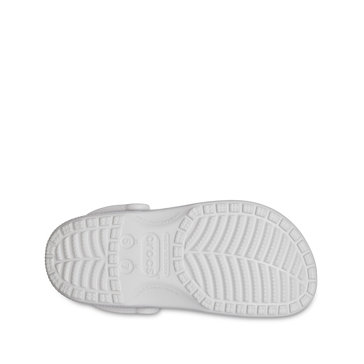 Chinelos Classis Glitter prateado com purpurinas, CROCS