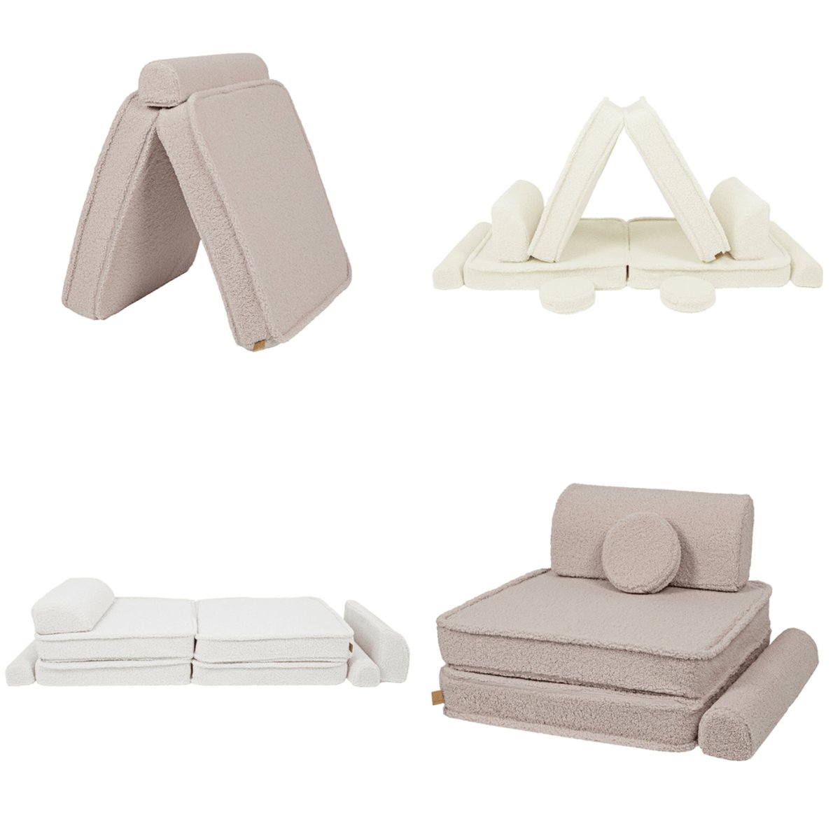 Canapé chambre enfant design 8 pcs BEARLY blanc cassé, MEOW BABY