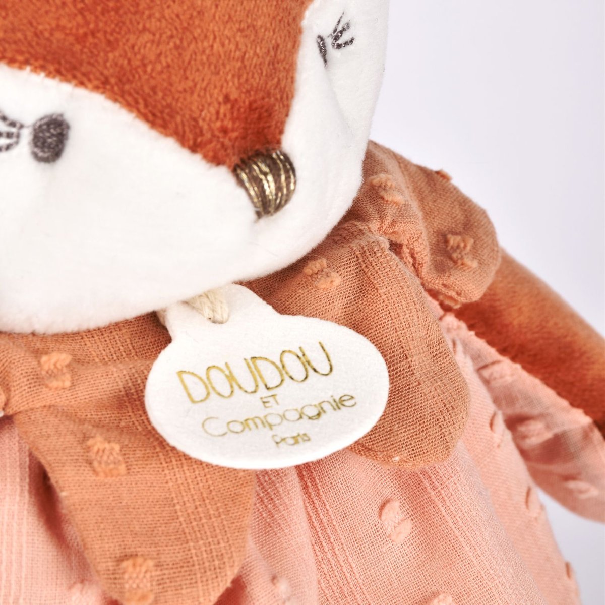Doudou Mina marron, rose, DOUDOU ET COMPAGNIE