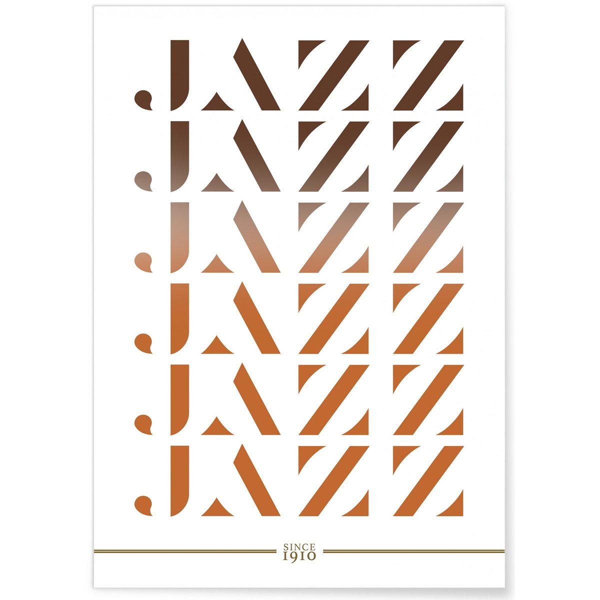 Affiche Jazz since 1910 blanc, L'AFFICHERIE