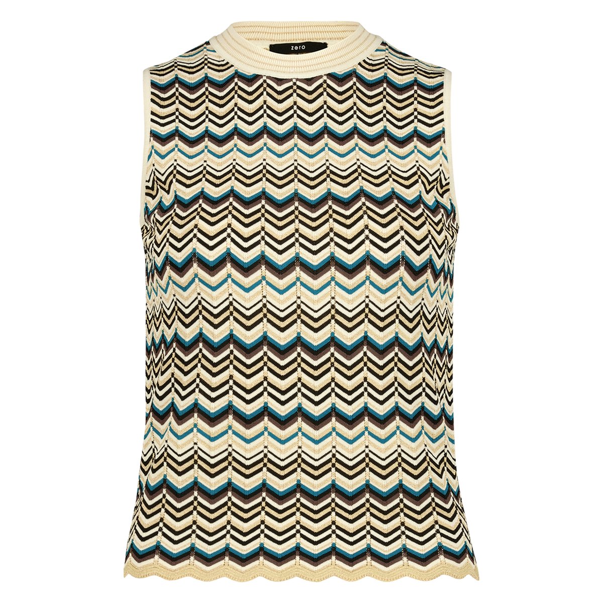 Top en maille à motifs nature/brown, ZERO