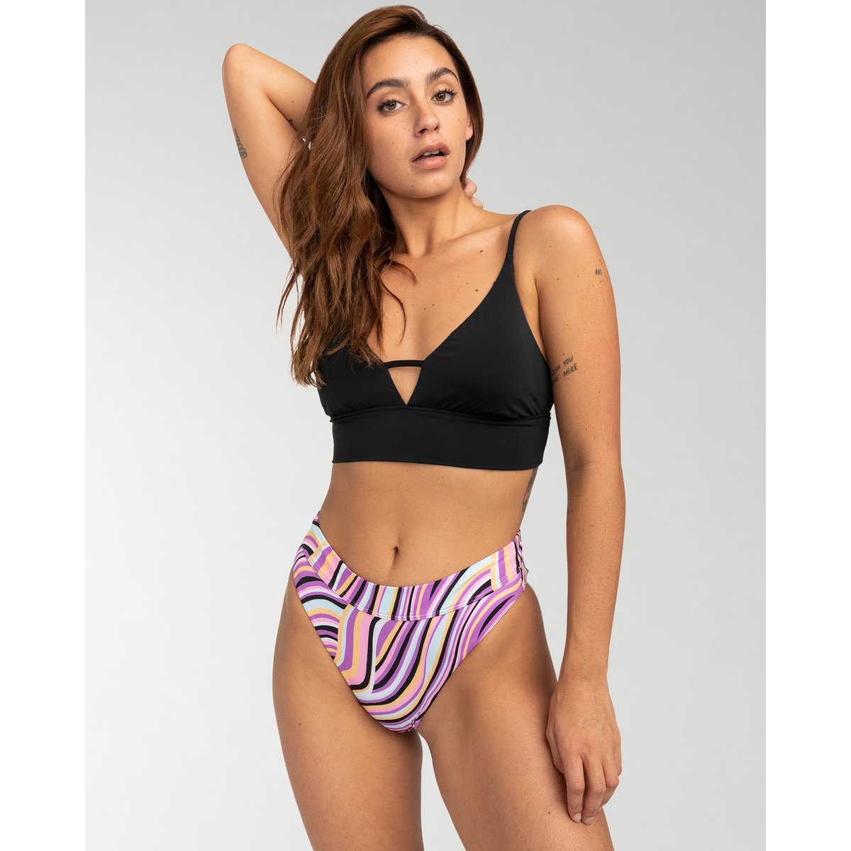 Bas de bikinis SOL SEARCHER MAUI RIDER rose stripes, BILLABONG