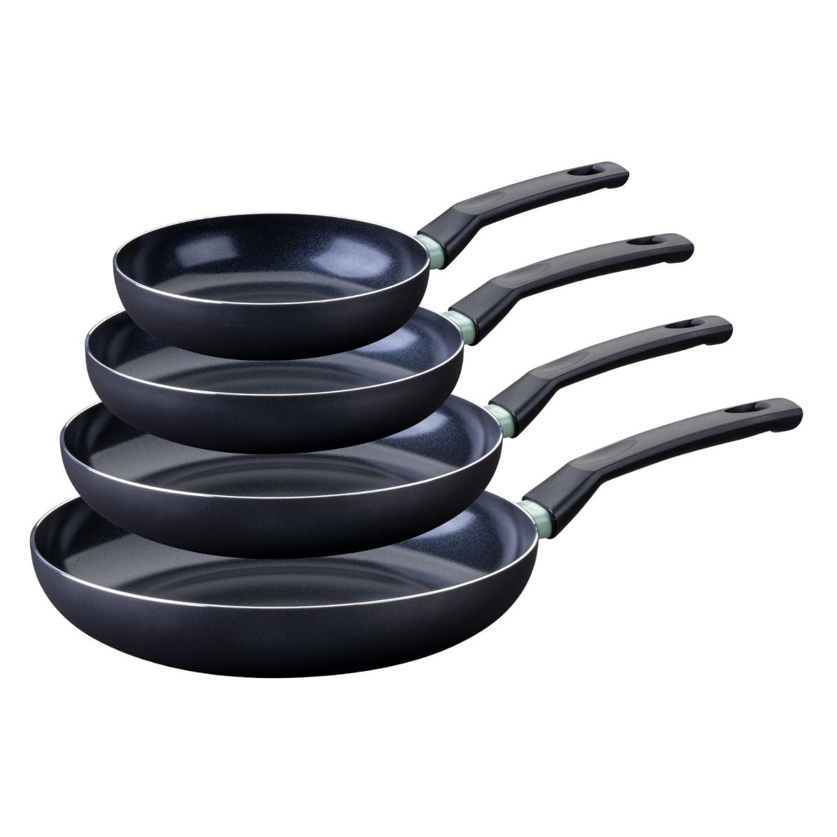 Set de 4 poêles céramique 20, 24, 28 et 30 cm BRANDAO vert|noir, FACKELMANN