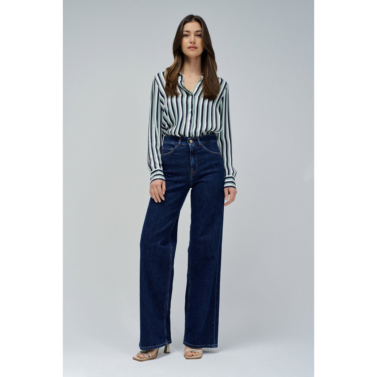 JEAN FAITH PUSH IN WIDE bleu denim, SALSA JEANS