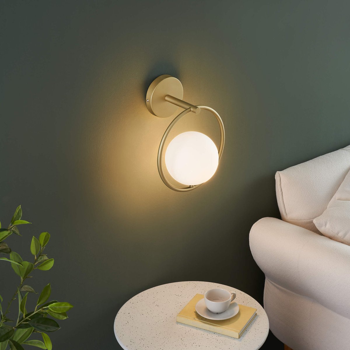 Applique moderne - STEYA blanc et doré, KOSILUM