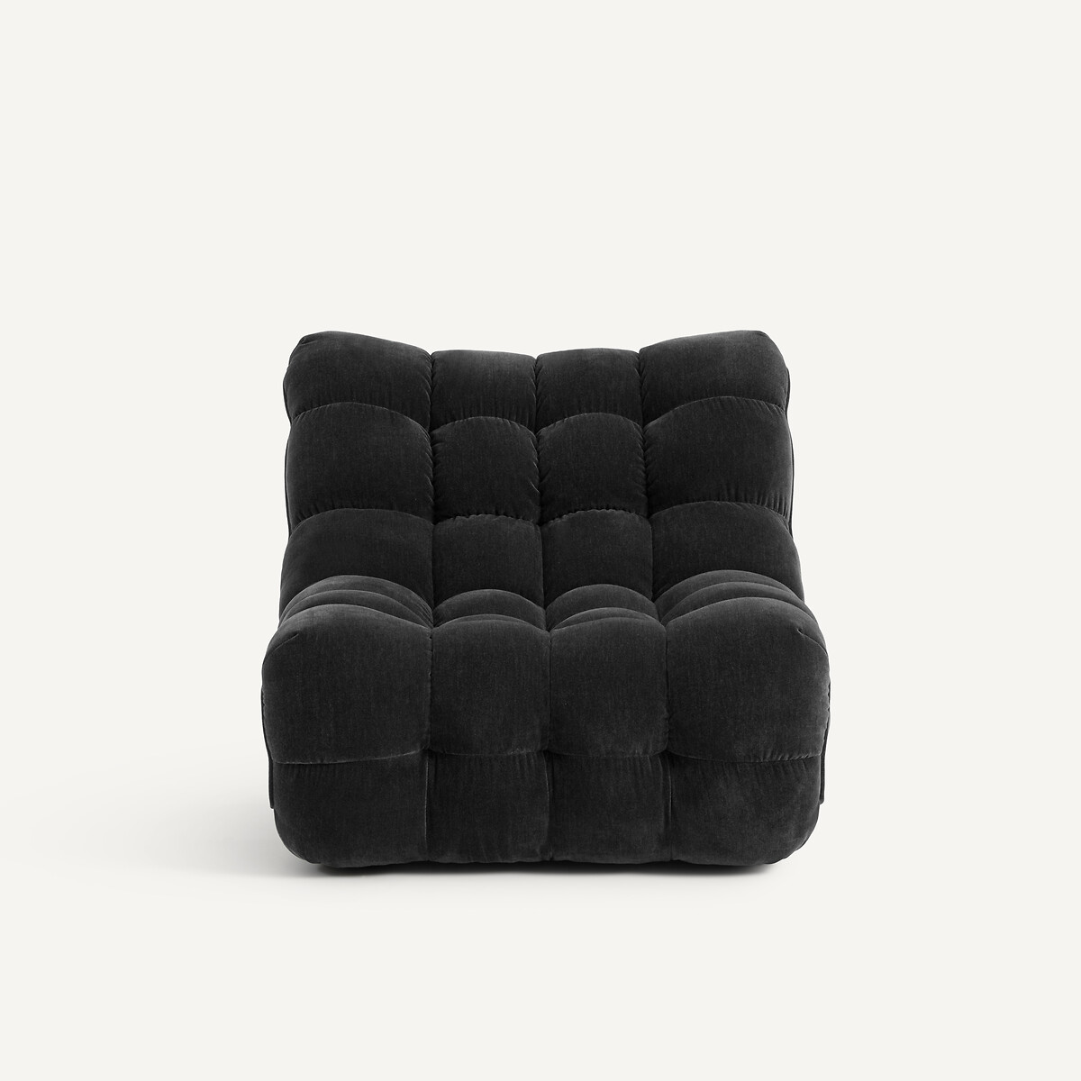Fauteuil capitonné en velours, JUD anthracite, AM.PM