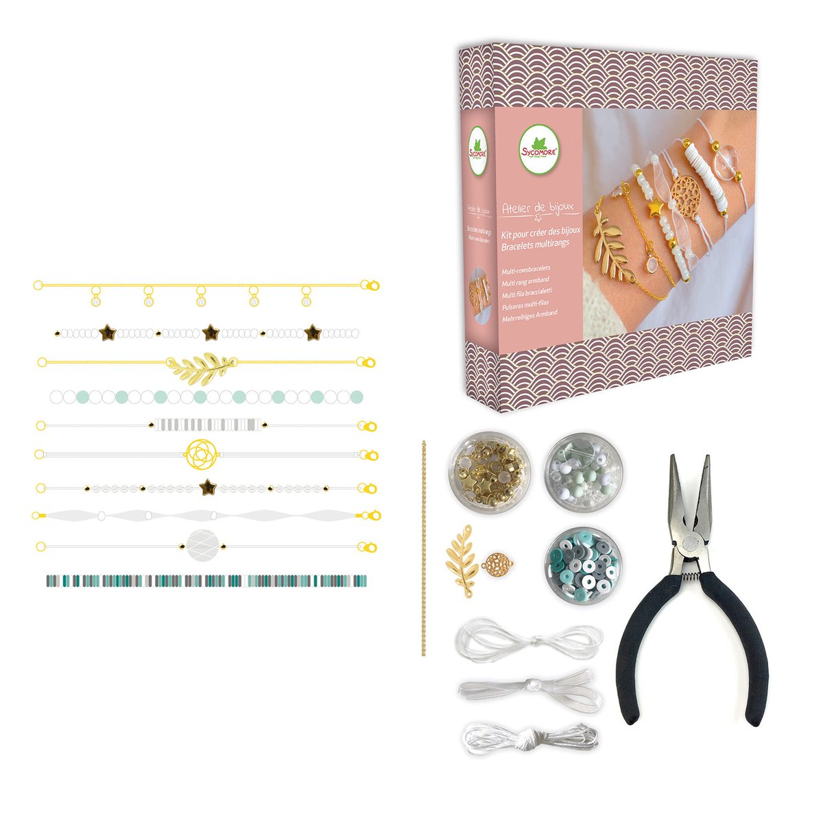 Atelier de bijoux Bracelets multirangs marron, SYCOMORE