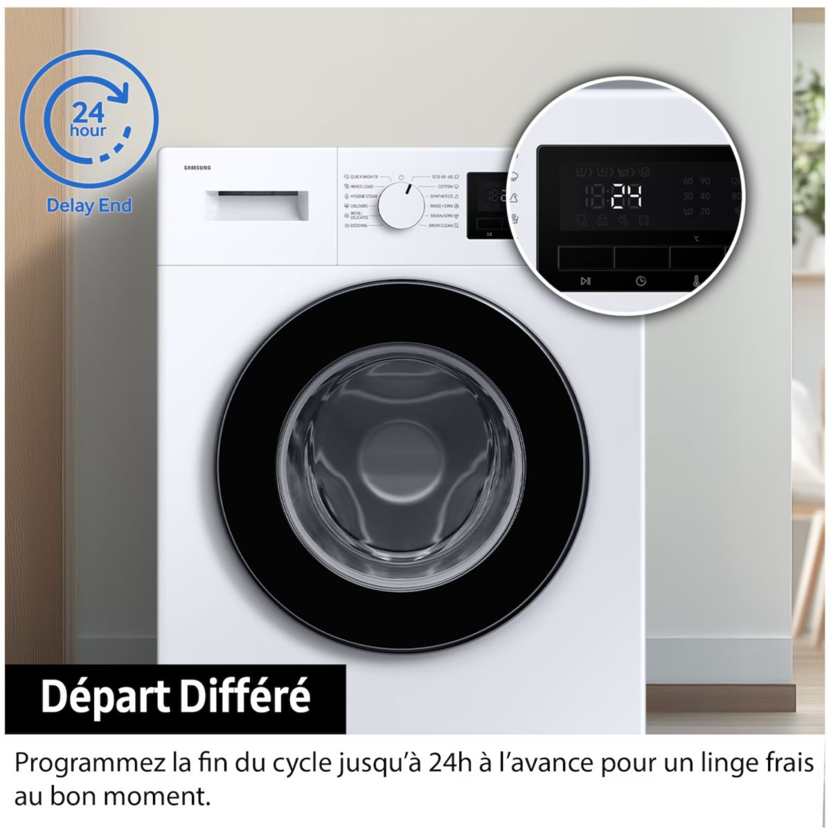 Lave linge compact WW80FG3M05AW blanc, SAMSUNG