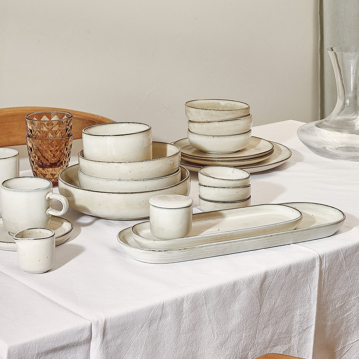 Lot de 2 assiettes creuses MERIDIAN beige, SALT & PEPPER