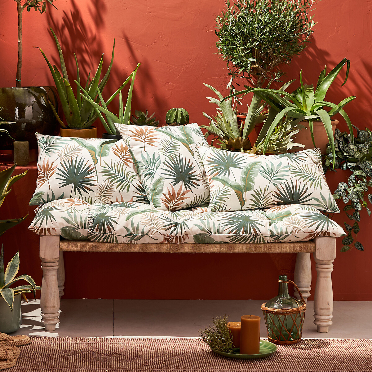Cojín exterior, Acapulco estampado verde, LA REDOUTE INTERIEURS