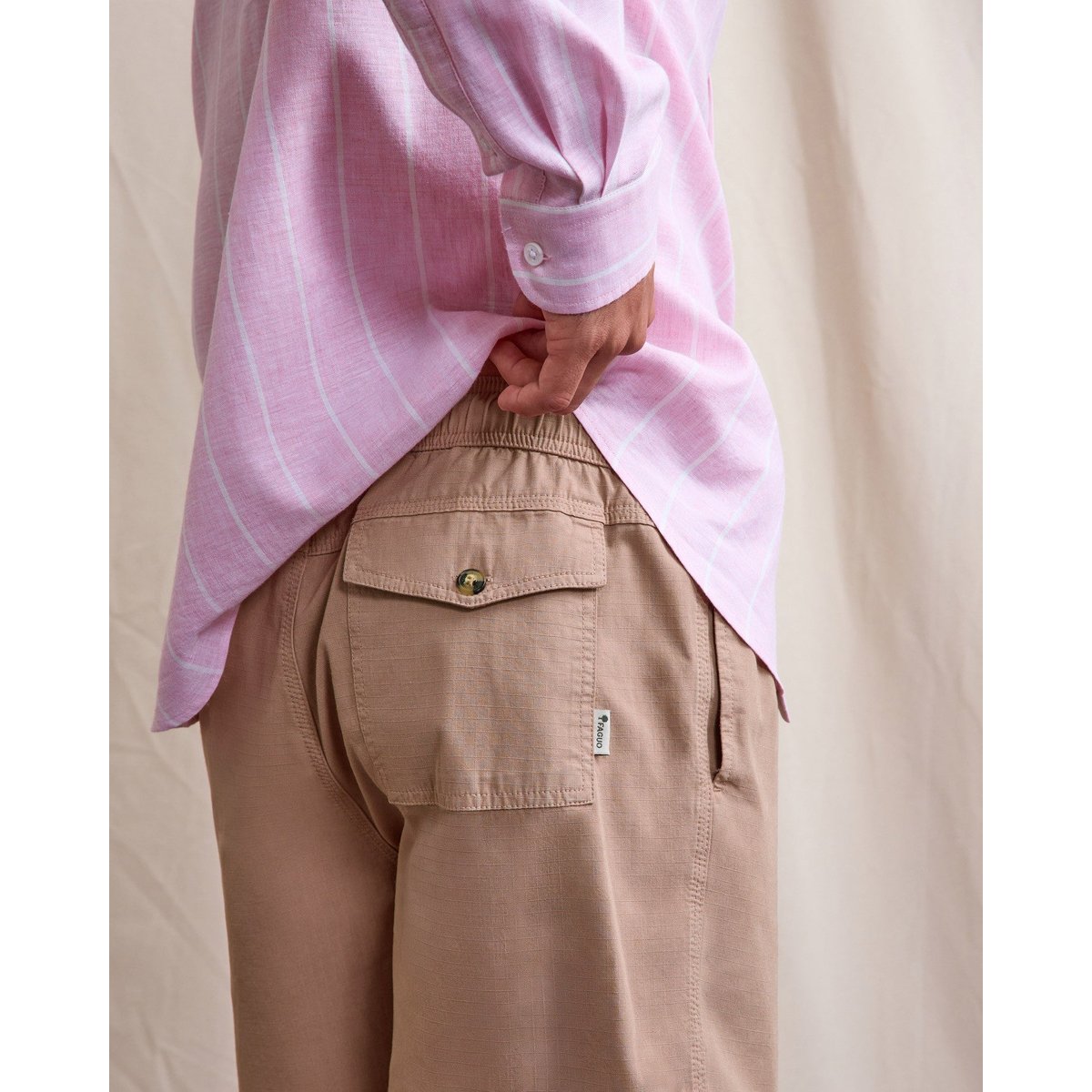 Short élastique MILLY taupe, FAGUO