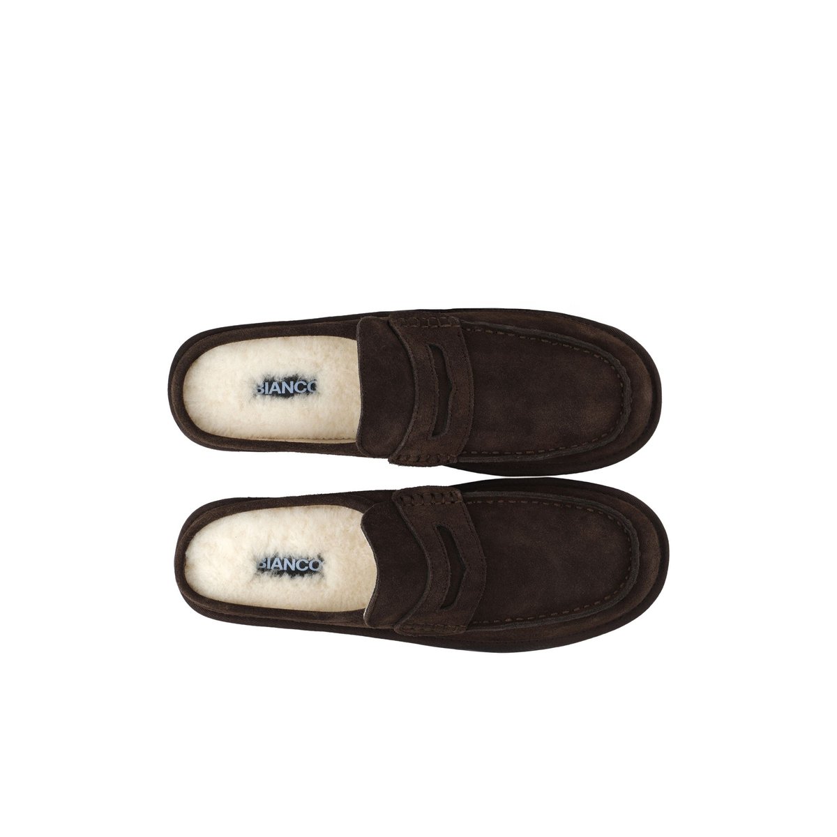 Mocassins Mules marron - darkbrown1, BIANCO