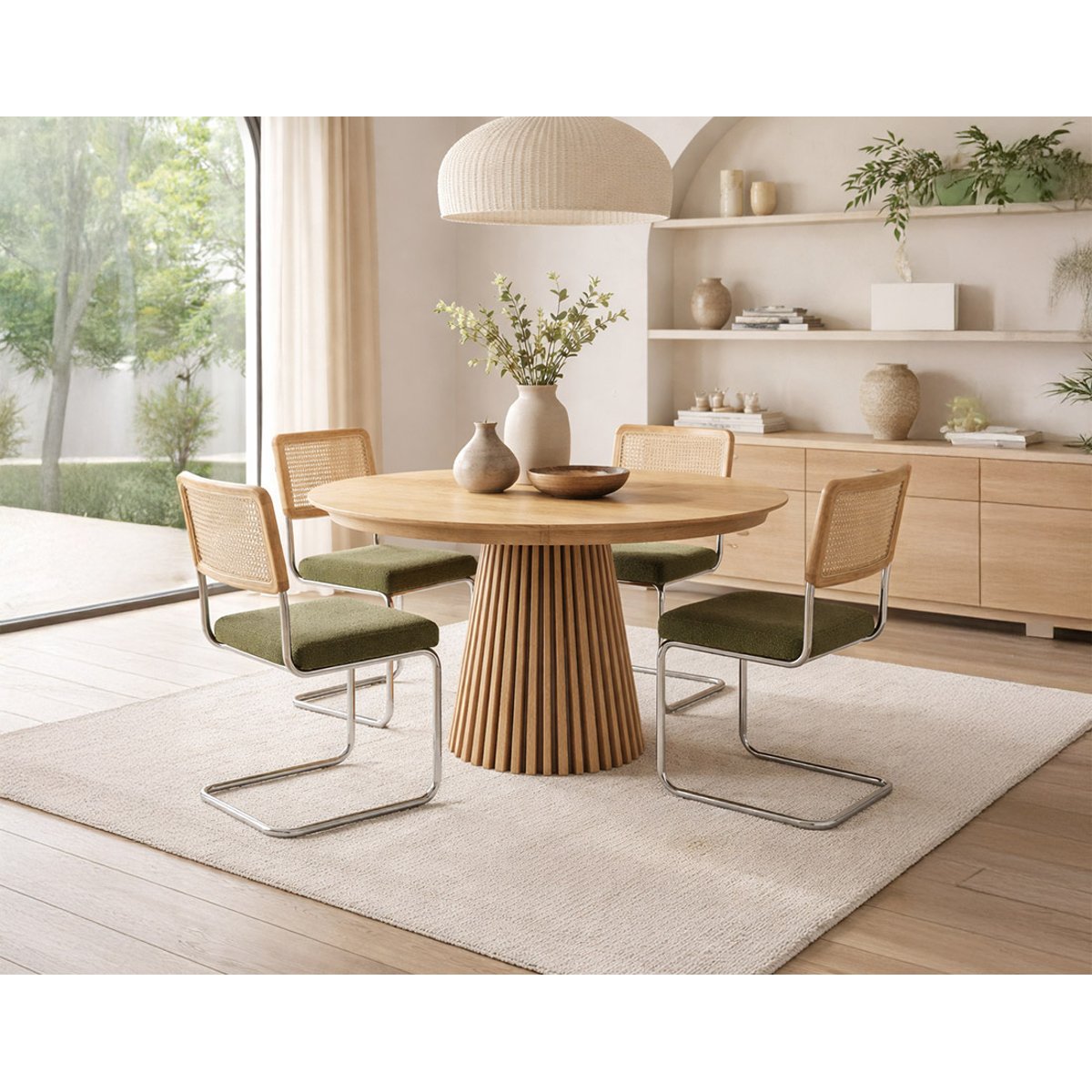 Table à manger ronde extensible bois 4-8pl, FREYA bois, BEST MOBILIER