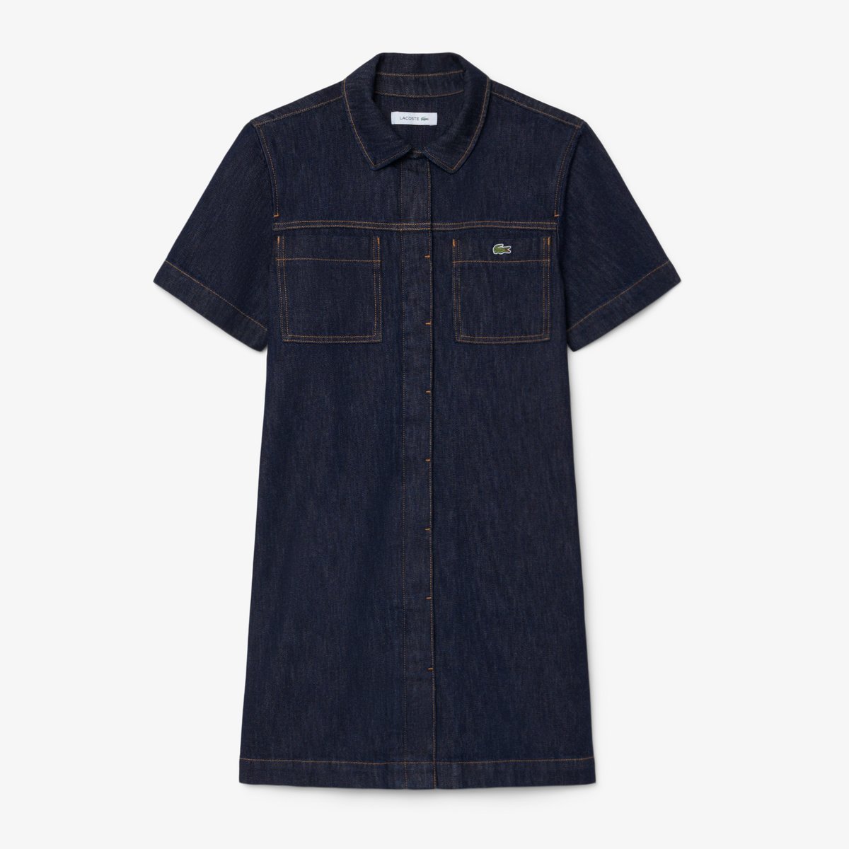 Robe manches courtes denim bleu-rne, LACOSTE