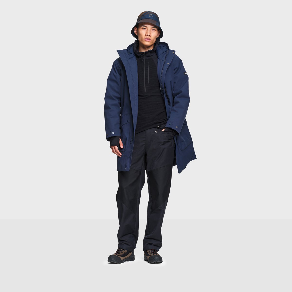 Longue parka d'hiver à poches multiples MTD bleu marine, AIGLE