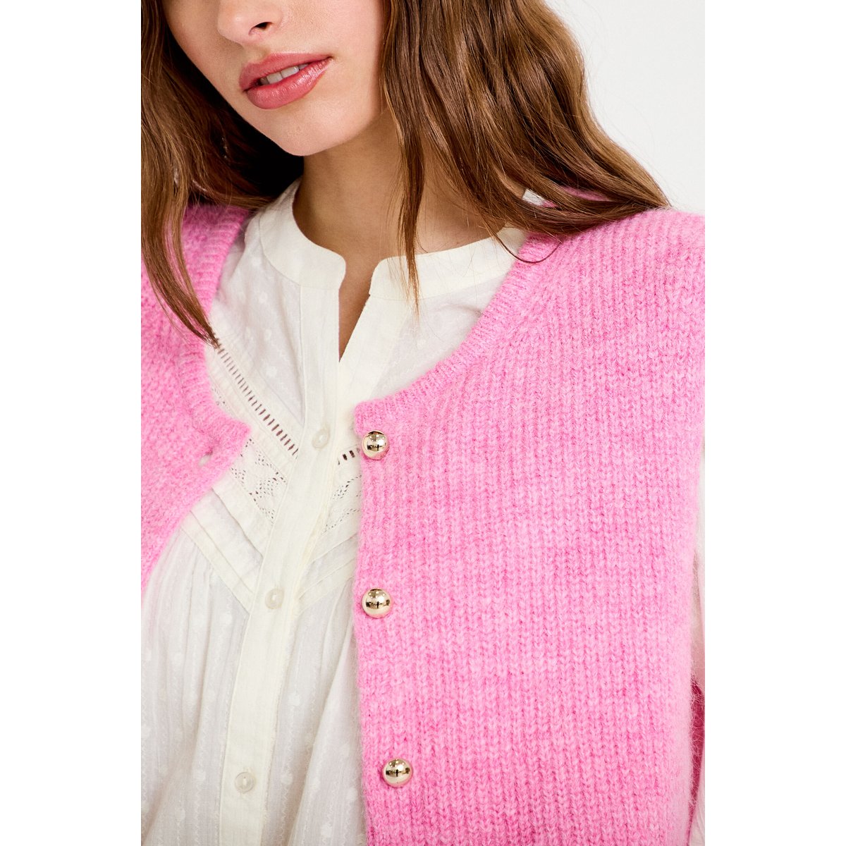 Gilet sans manches rose fushia, CACHE CACHE