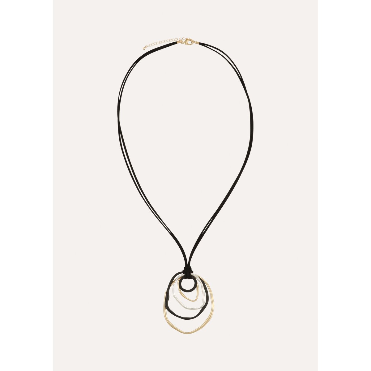 Collier sautoir doré avec chaîne en tissu light gold, LA FEE MARABOUTEE