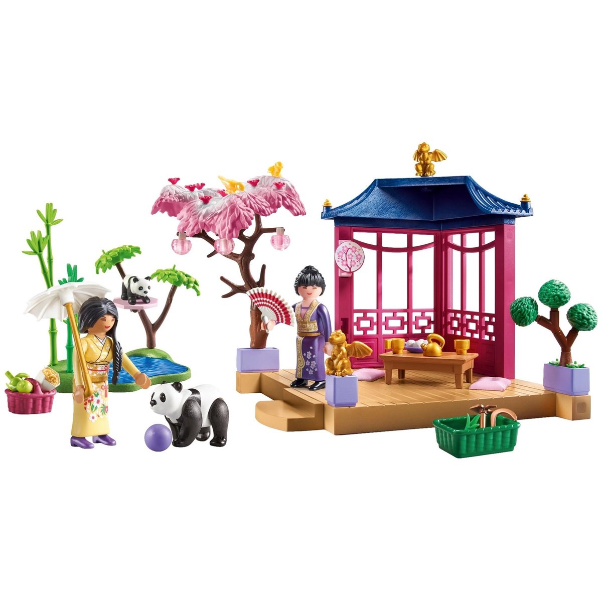 Specials Jardin asiatique avec deux personnages et pandas multicolor, PLAYMOBIL