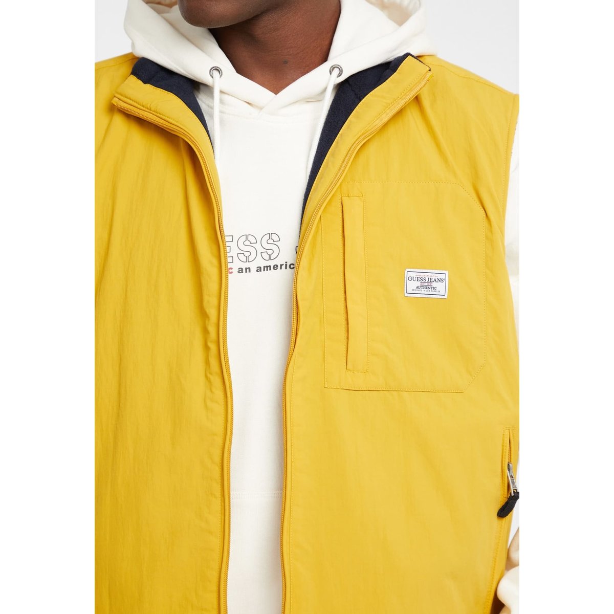 Veste Réversible En Nylon jaune, GUESS JEANS