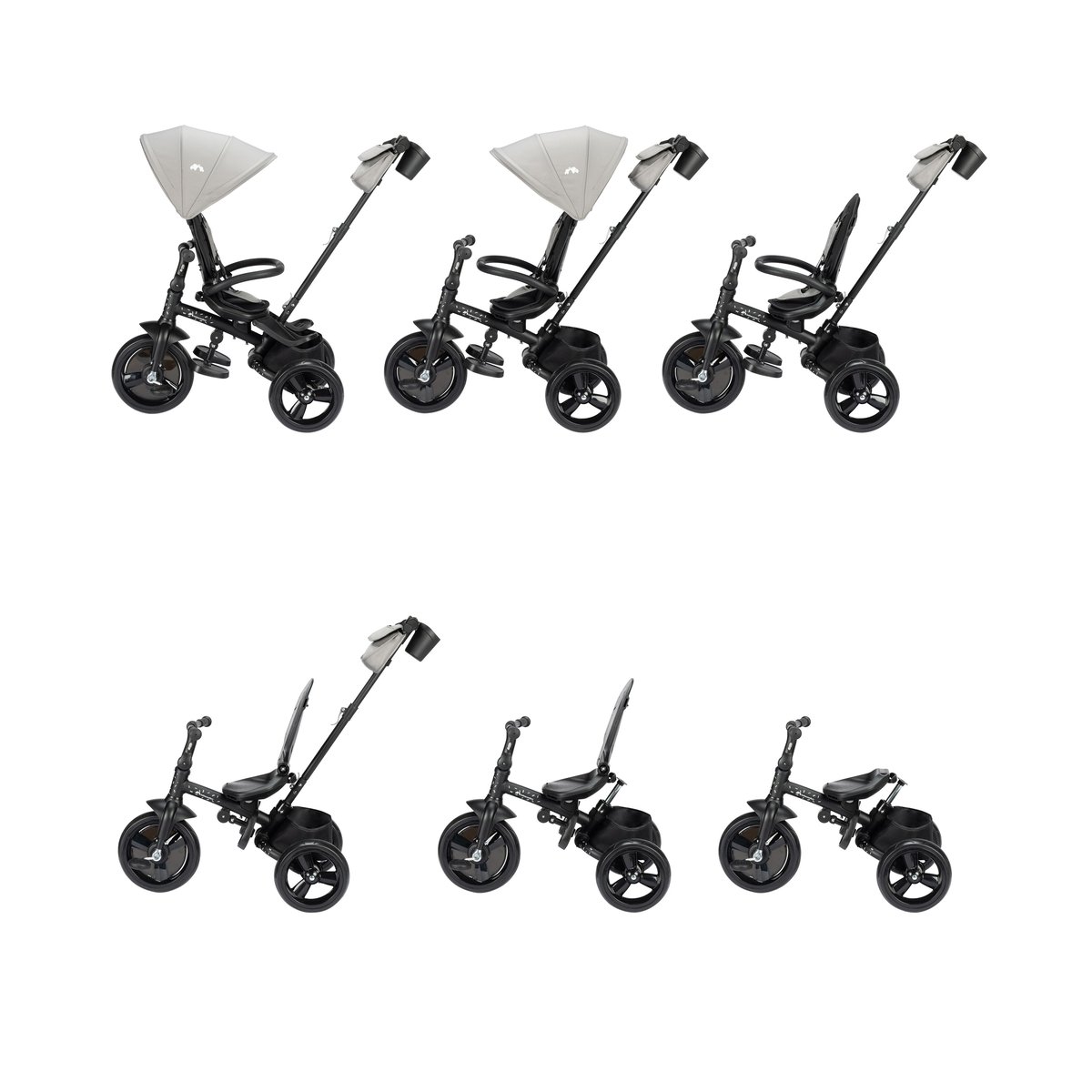 Poussette et tricycle bébé 2 en 1 Windy gris, BEBECONFORT