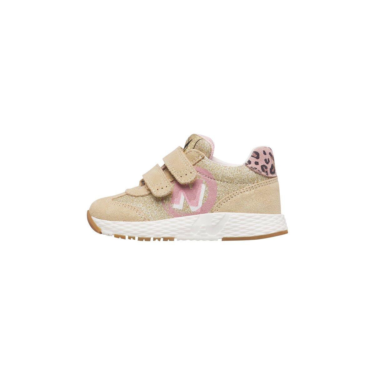 Sneakers en cuir et tissu JESKO 2 VL. platine-blanc-rose, NATURINO