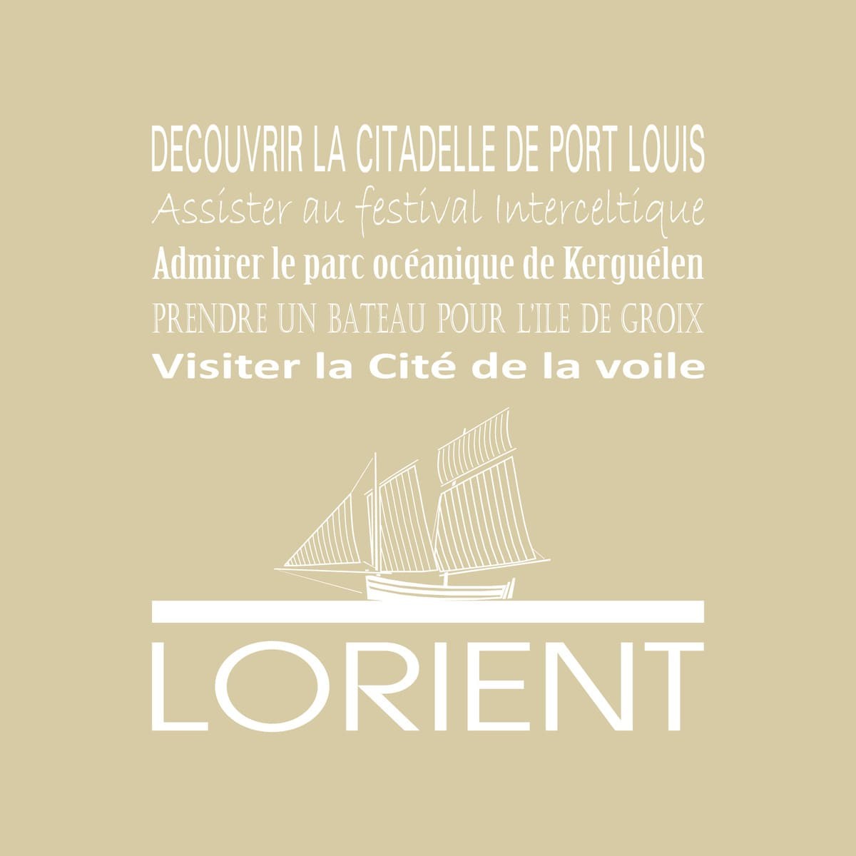 Tableau Mural Lorient RÉGIONALISME tableaux sur toile-beige, CEANOTHE
