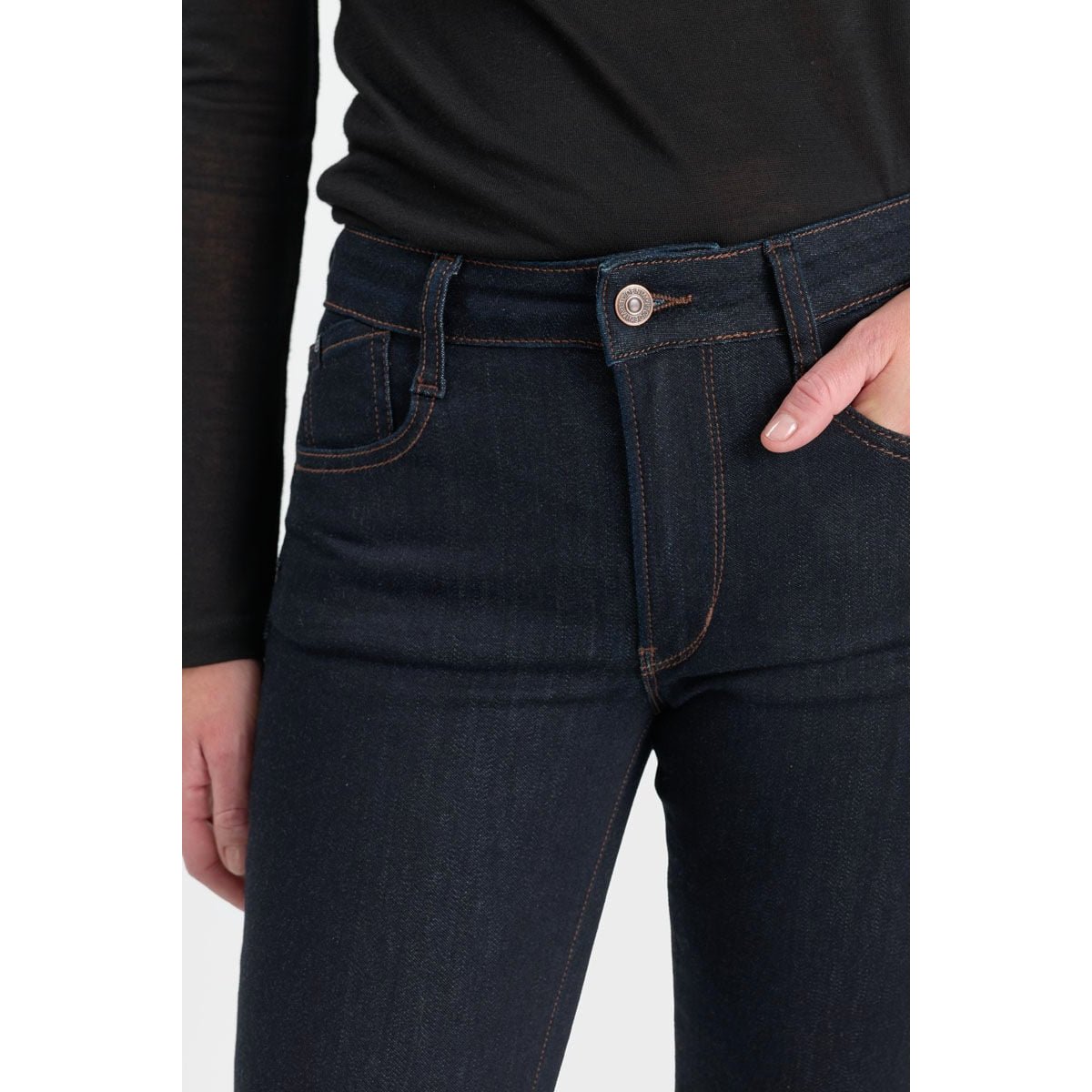 Jeans push-up droite taille haute PULP, longueur 34 blue, LE TEMPS DES CERISES