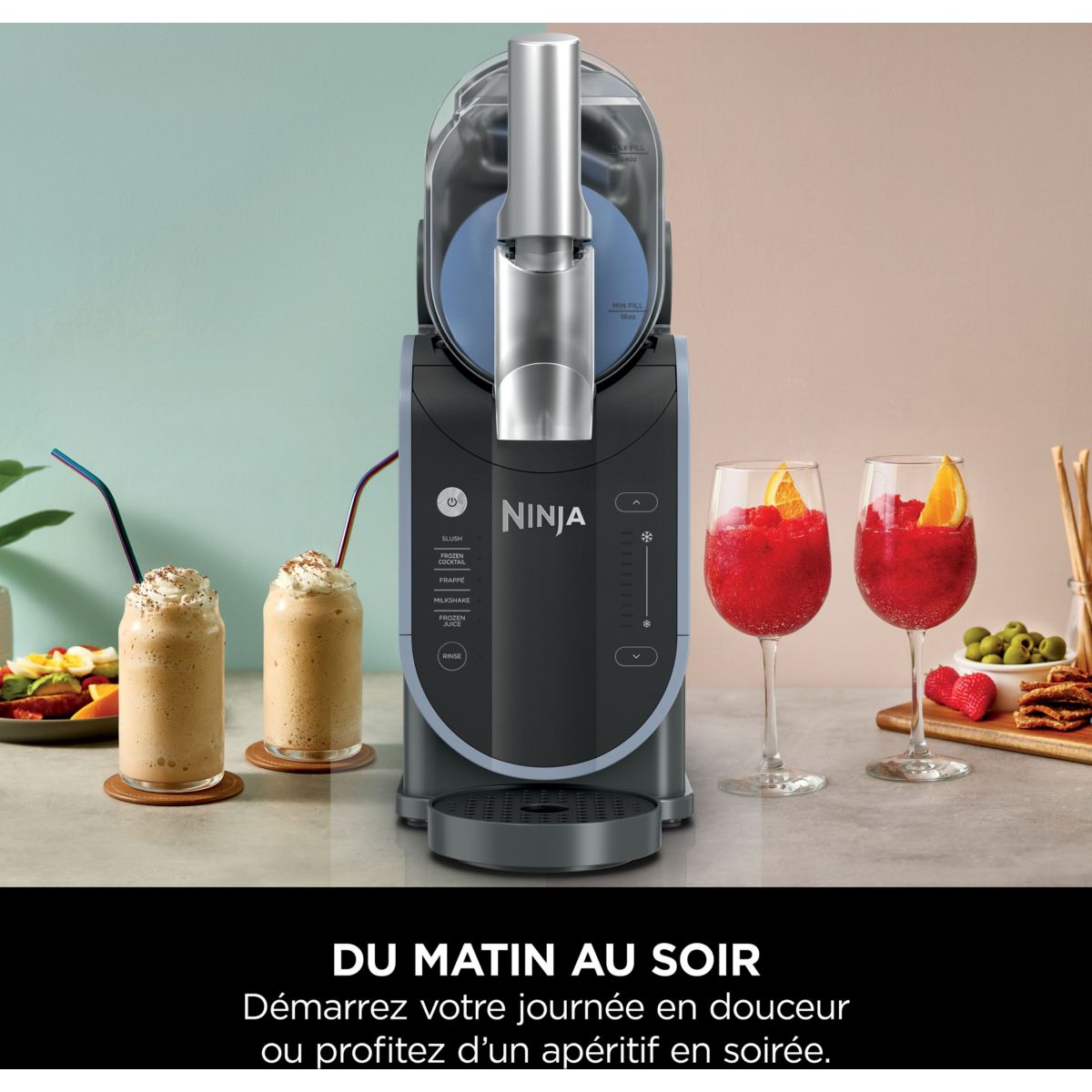 Machine à granita Slushi FS301EU Granités, Cocktails Glacés, Milkshakes, 5 Programmes, 2.5L, Maintien au Froid 12H couleur unique, NINJA