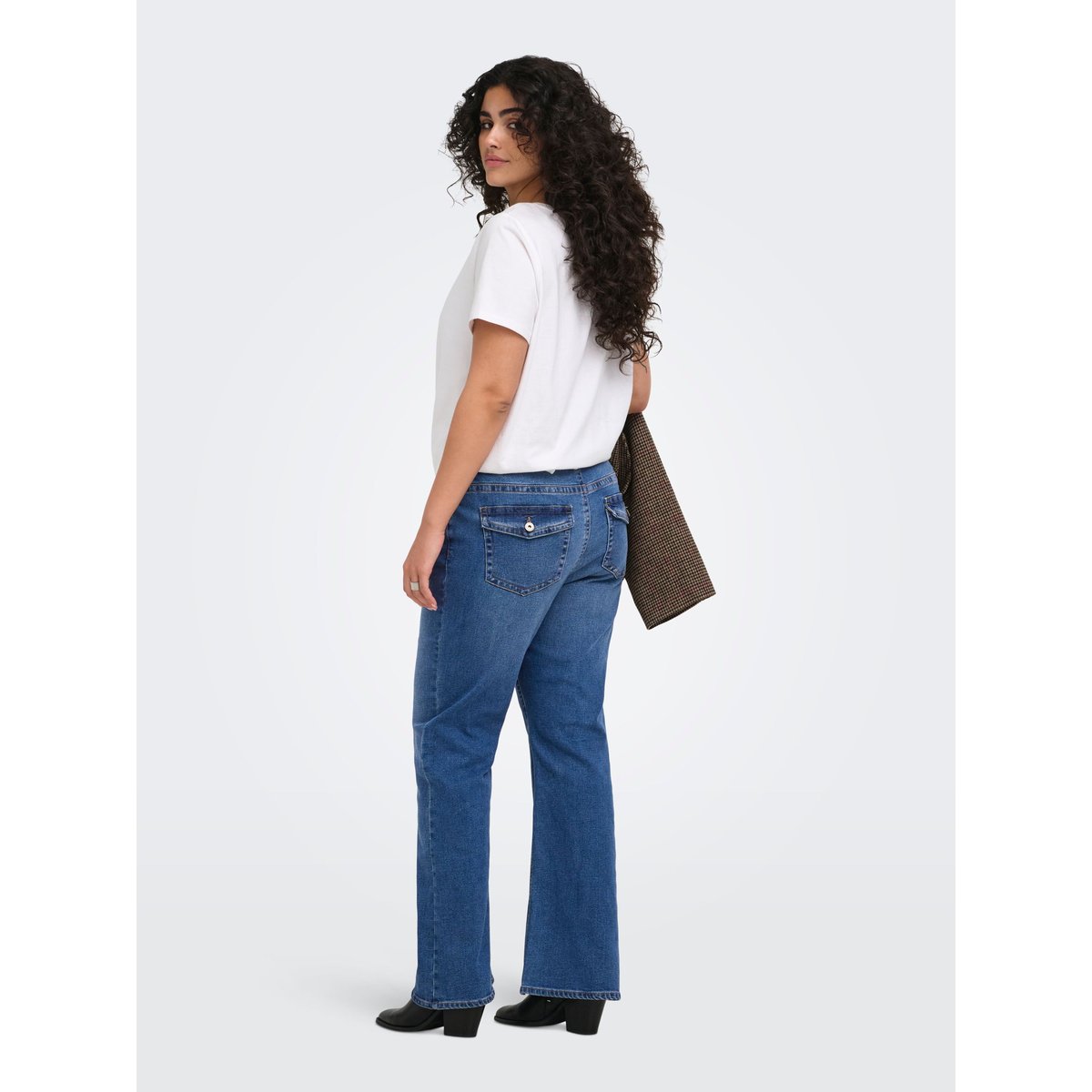 Jean Flared medium blue denim, ONLY CARMAKOMA