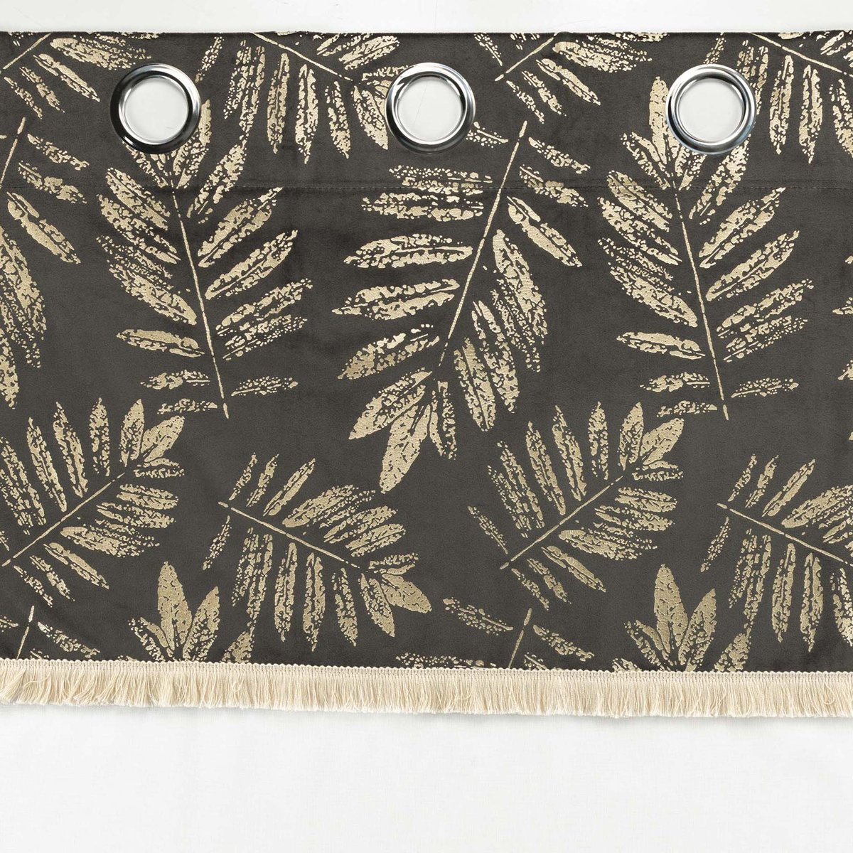 Panneau a oeillets Voilage Collection Tropical Adelore anthracite, EDEN