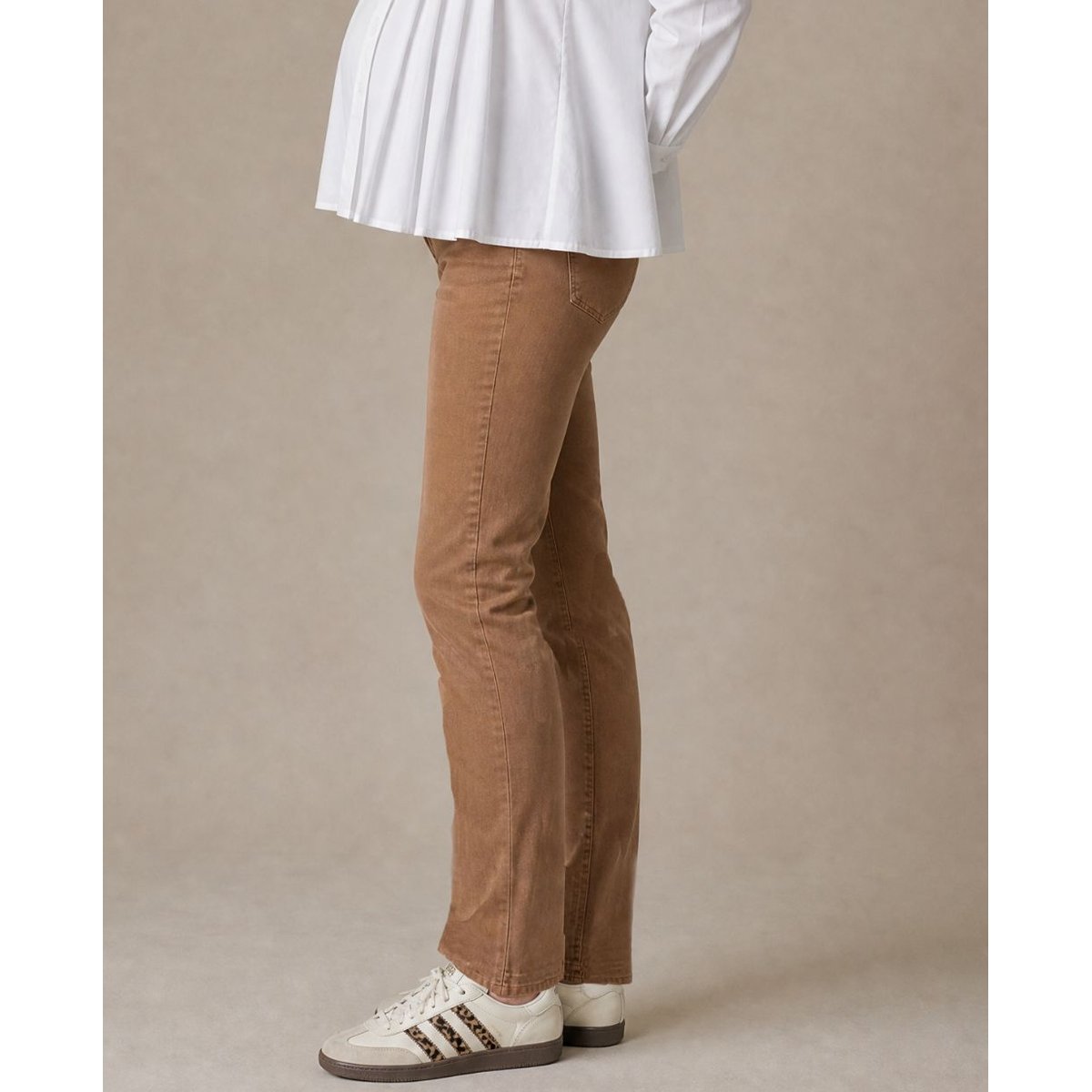 Jean de grossesse coupe droite Isae camel, CACHE COEUR