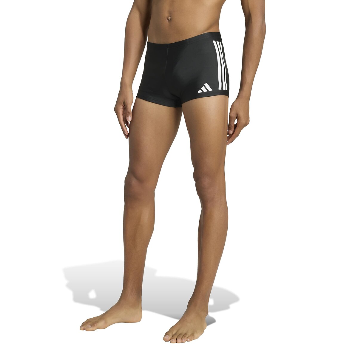 Pantaloncini da bagno a vita bassa con 3 strisce nero , adidas Performance