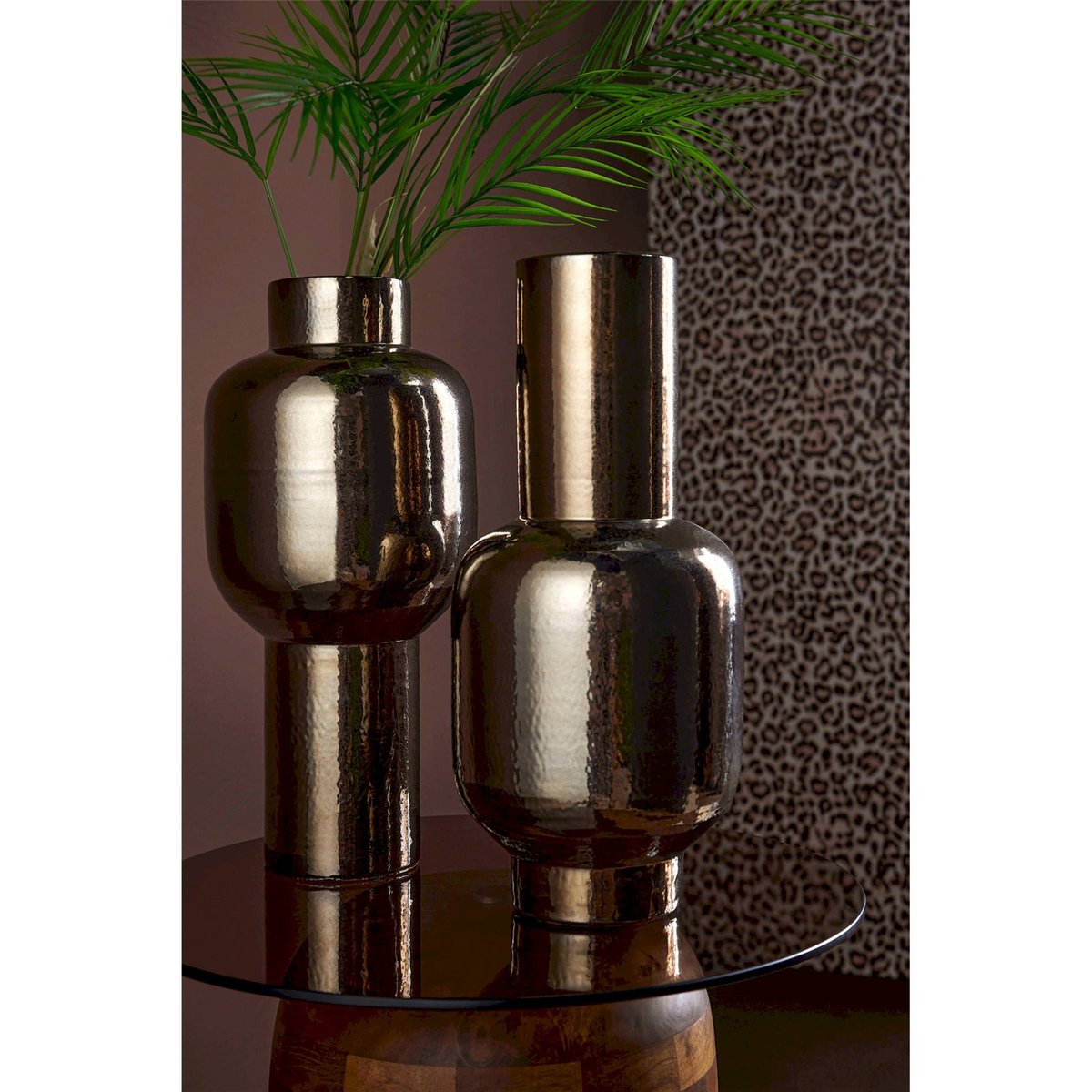 Vase en céramique brillante bronze brillant, RECOLLECTION