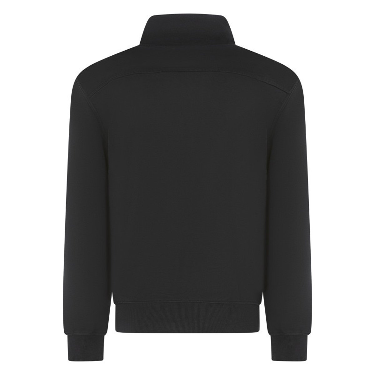 Sweat zippé en coton mélangé noir uni avec une coupe droite et un col montant noir, MUSTANG